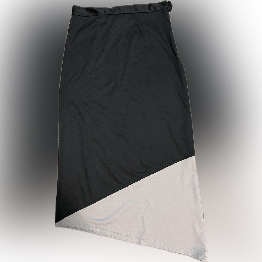 1990’s Black and Gray Fine Brand Women's Skirt
